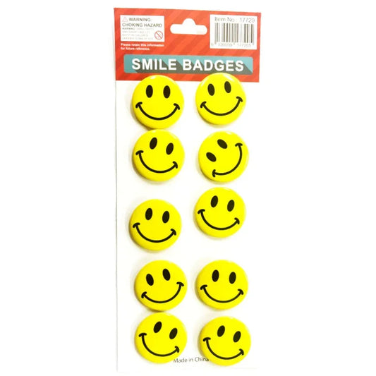 Smiley face badges - Large 5.5cm - Mekamart Australia