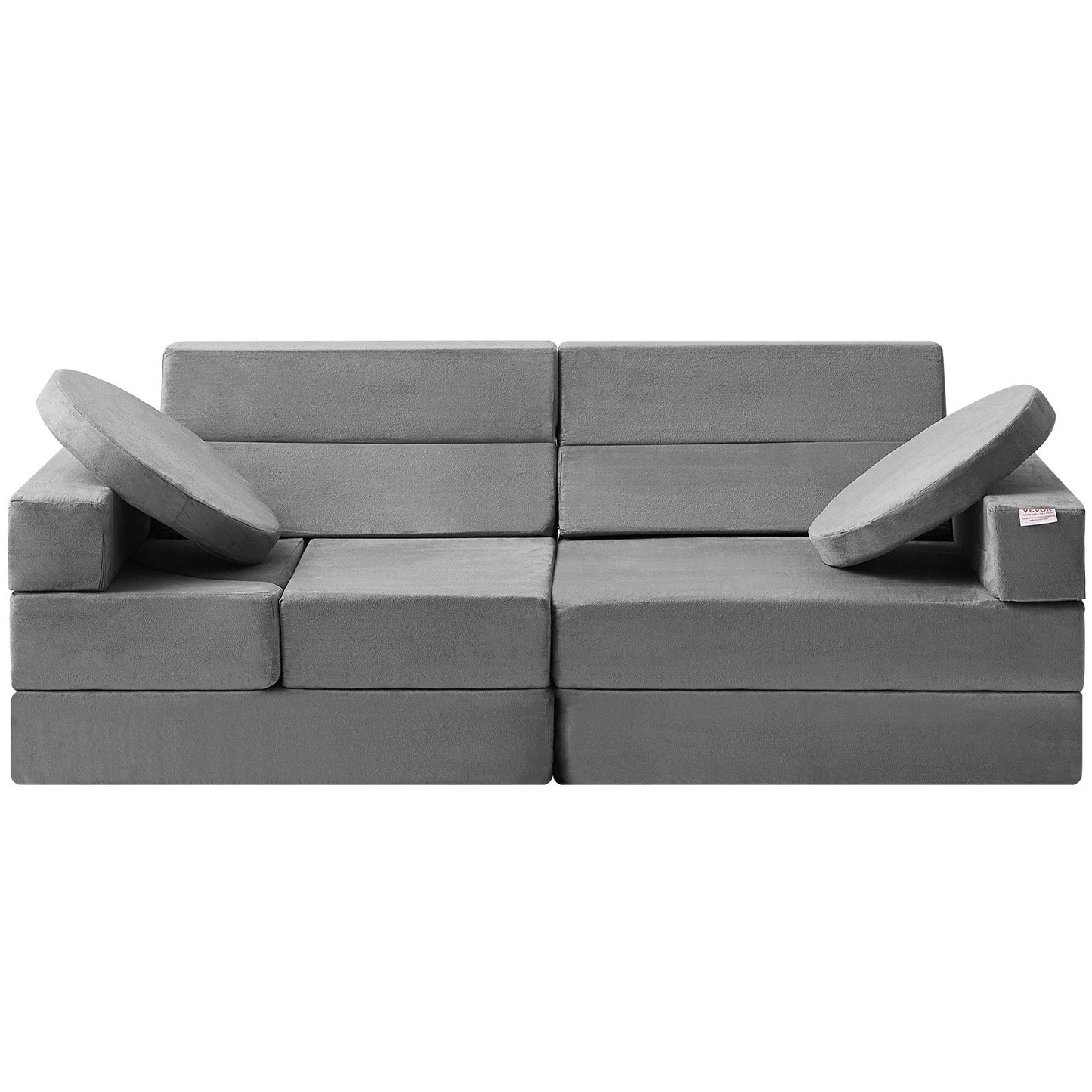 VEVOR Play Couch, 15pcs Modular Kids Nugget Couch, Toddler Foam Sofa Couch with High-density 25D Sponge for Playing, Creativing, Sleeping, Imaginative Kids Furniture for Bedroom and Playroom