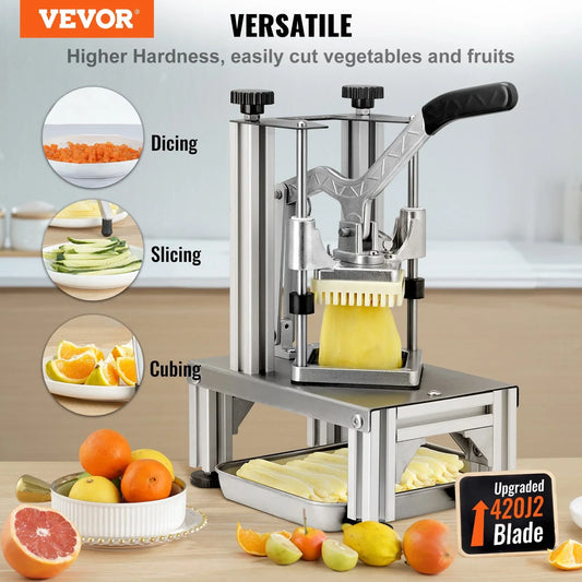 VEVOR Commercial Vegetable Dicer Vegetable Chopper 4 Blades French Fry Cutter - Mekamart Australia