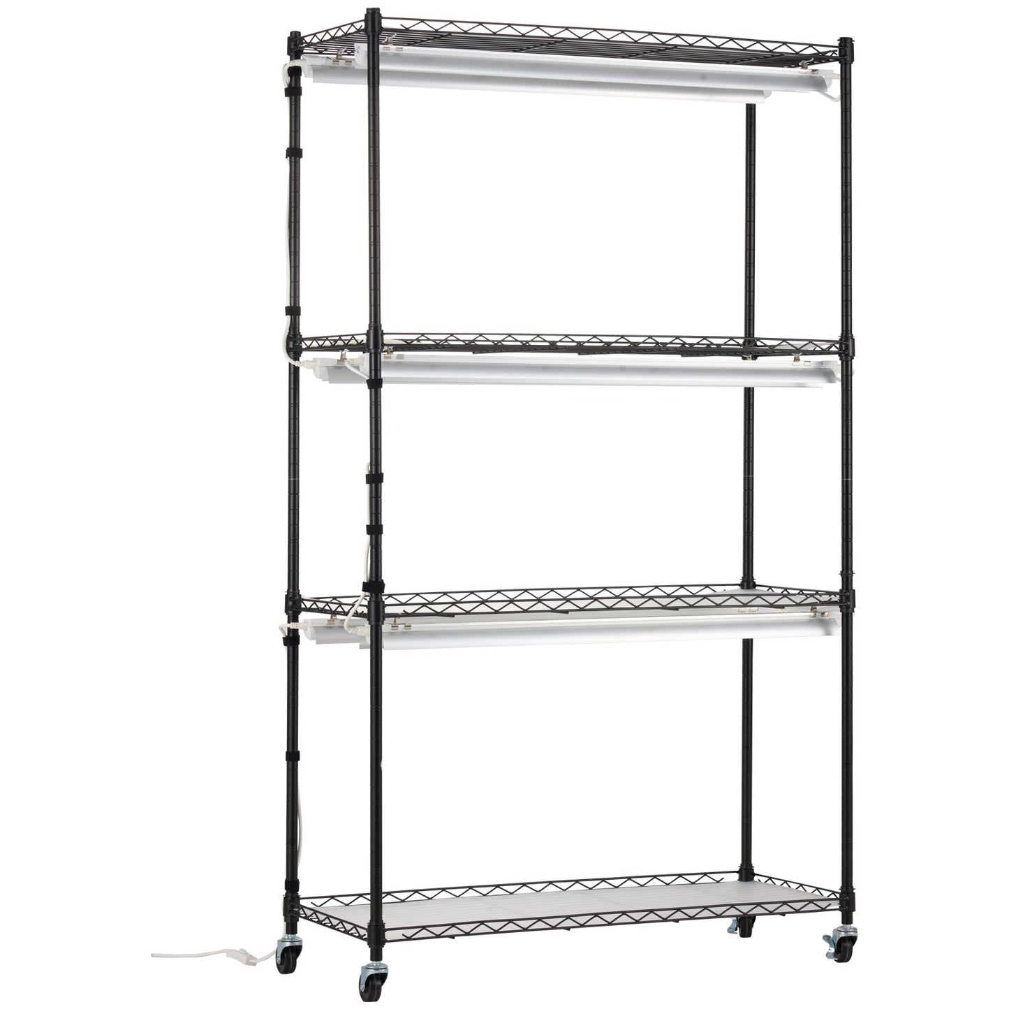 VEVOR Plant Stand with Grow Lights 4 Tiers 180W 150 cm Tall Plant Grow Shelf