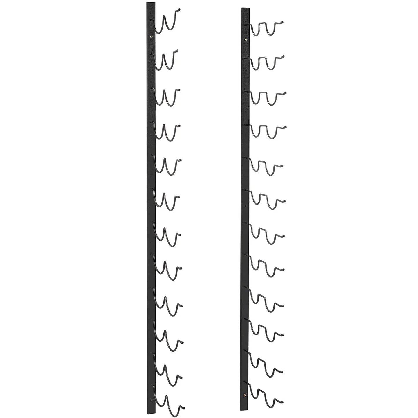 VEVOR Wall Mounted Wine Rack, 12x2 Bottles Wine Holder Towel Rack, Black Steel Vertical Wine Rack, Modern Decorative Wall Mounted Wine Bottle Holder, Forward Design Simple Storage Wall Rack 48x11x1 In - Mekamart Australia