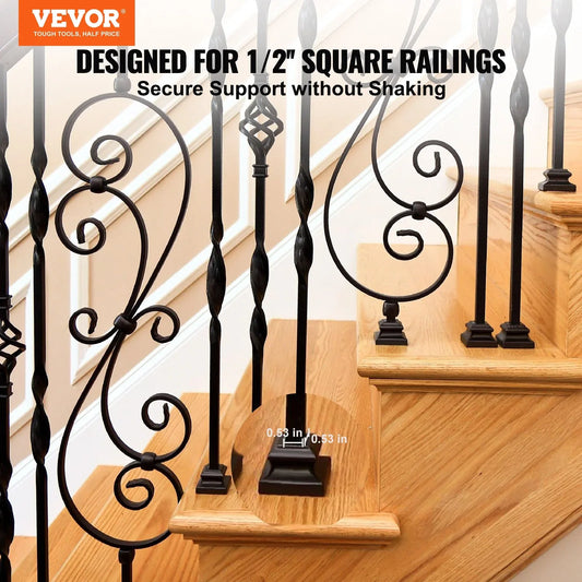 VEVOR 50 PCS Aluminum Alloy Baluster Flat Shoes Wrought Spindles for Staircase - Mekamart Australia