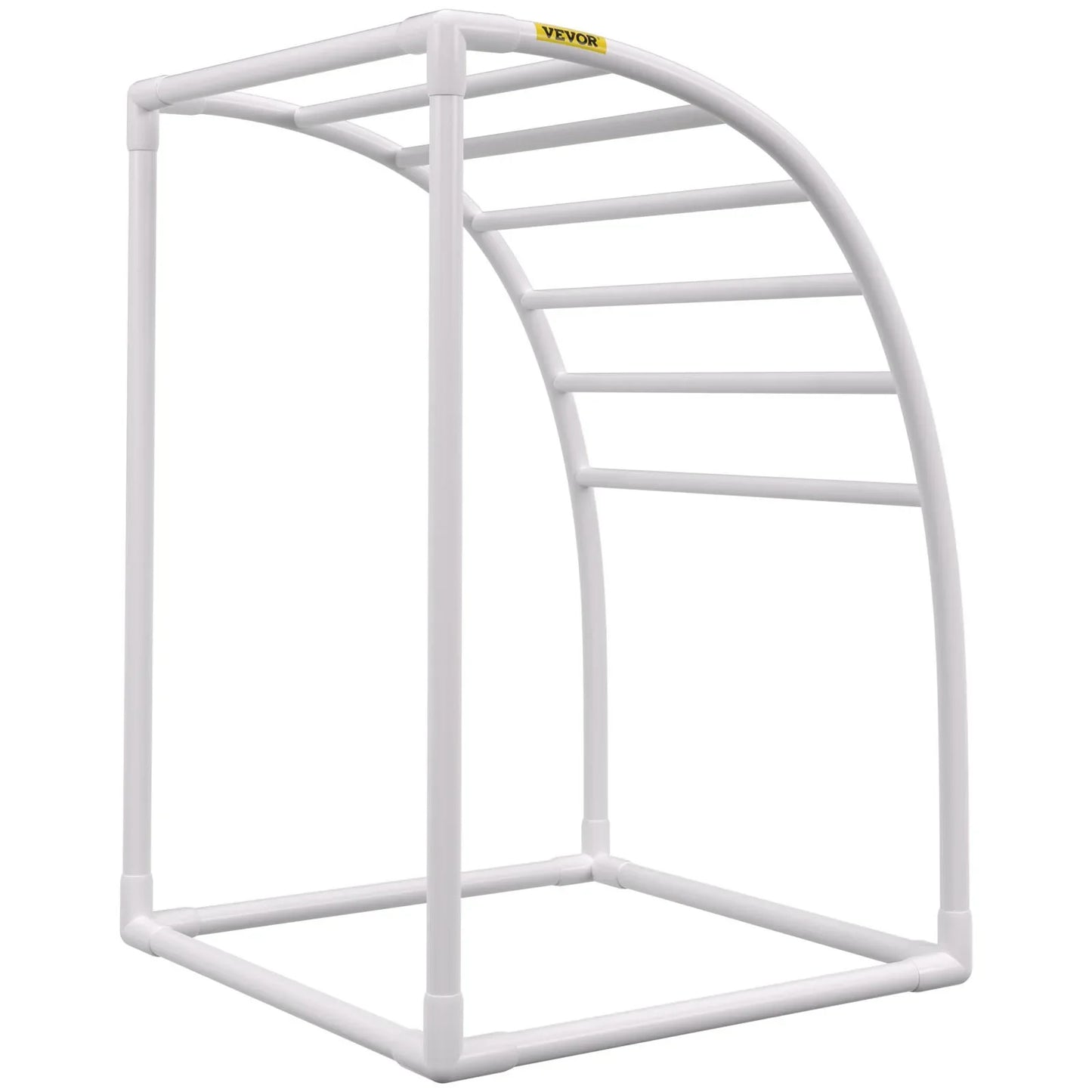 VEVOR Outdoor Towel Rack Pool Towel Rack 7 Bar Curved White Freestanding Patio