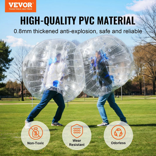 VEVOR Inflatable Bumper Balls 2-Pack, 4FT/1.2M Body Sumo Zorb Balls for Teen & Adult, 0.8mm Thick PVC Human Hamster Bubble Balls for Outdoor Team Gaming Play, Bumper Bopper Toys for Garden, Yard, Park - Mekamart Australia