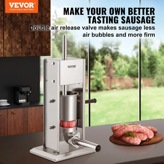 VEVOR Sausage Stuffer 5LBS/3L Capacity Homemade Sausage Maker Stainless Steel - Mekamart Australia