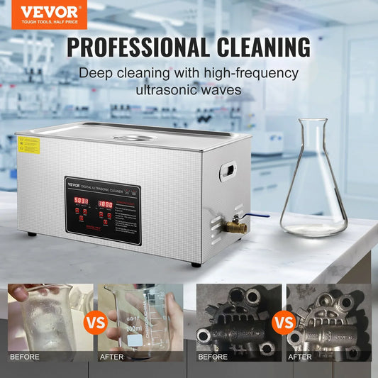 VEVOR 22L Ultrasonic Cleaner with Timer Heating Machine Digital Sonic Cleaner - Mekamart Australia