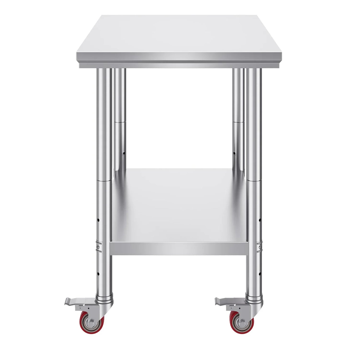 VEVOR Stainless Steel Work Table 36x24 Inch with 4 Wheels Commercial Food Prep Worktable with Casters Heavy Duty Work Table for Commercial Kitchen Restaurant - Mekamart Australia