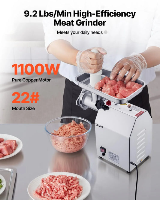 VEVOR Commercial Electric Meat Grinder 9.2 Lbs/Min Sausage Stuffer Maker Kitchen - Mekamart Australia