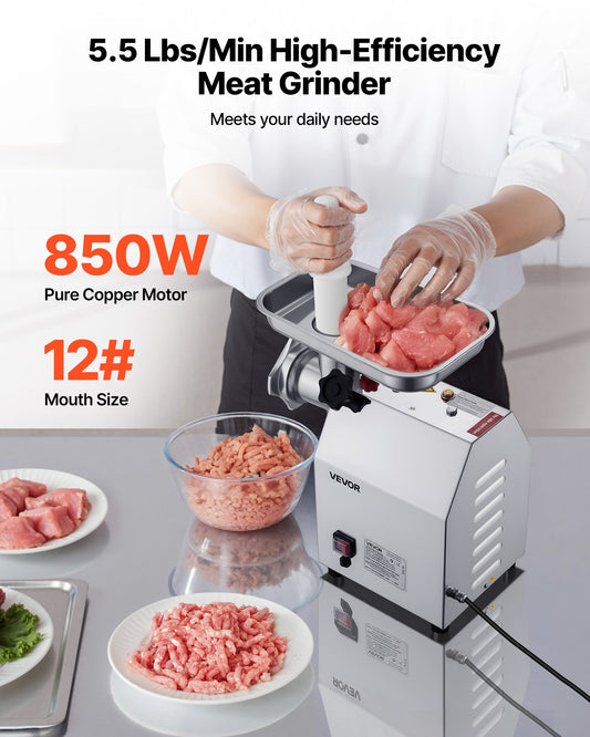 VEVOR Commercial Electric Meat Grinder 5.5 Lbs/Min Sausage Stuffer Maker Kitchen - Mekamart Australia