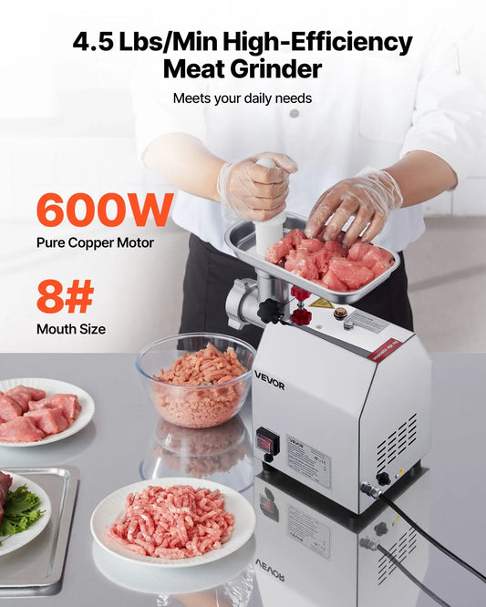 VEVOR Commercial Electric Meat Grinder 4.5 Lbs/Min Sausage Stuffer Maker Kitchen