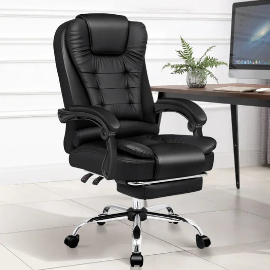 Office Chair Leather Chair Executive Chair With Foot Rest - Mekamart Australia