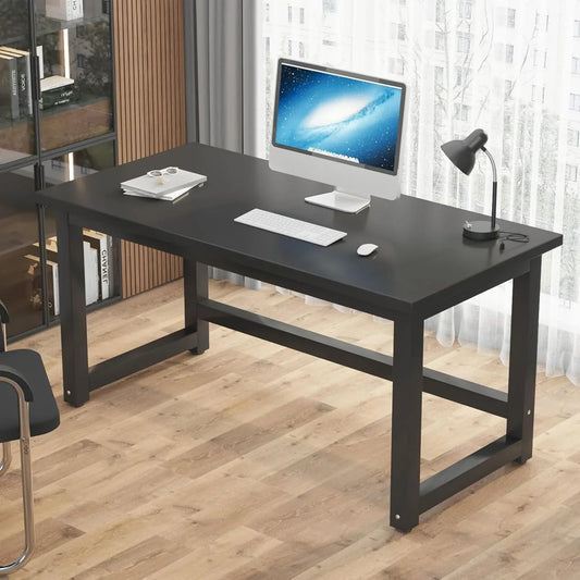 Office Desk Computer Desk Study Table 140 CM Black - Mekamart Australia