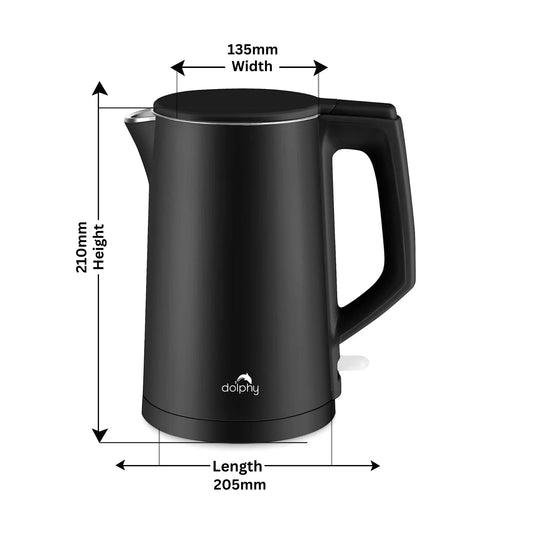 1.0L Black Stainless Steel Kettle - Mekamart Australia