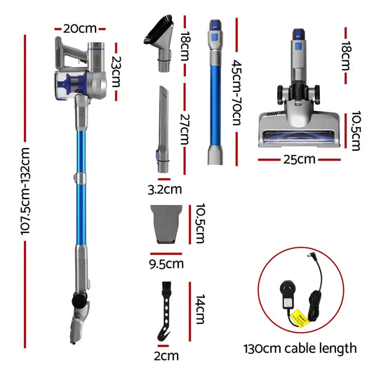 Devanti 300W Stick Vacuum Cleaner Cordless Self-Standing - Mekamart Australia