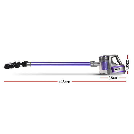 Devanti Stick Vacuum Cleaner Cordless Roller Brush 150W Purple - Mekamart Australia