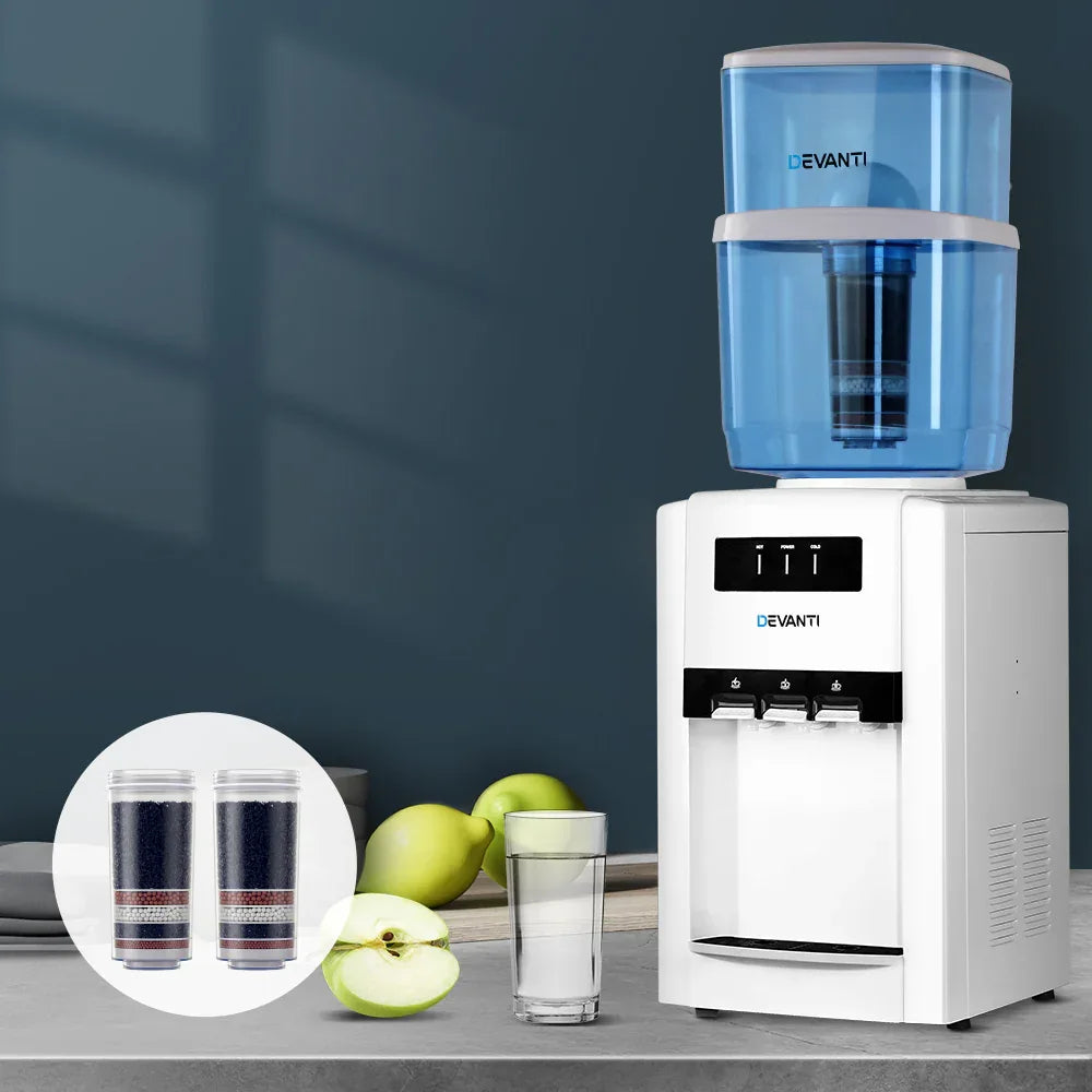 Devanti Water Cooler Dispenser Bench Top 22L w/2 Filter - Mekamart Australia