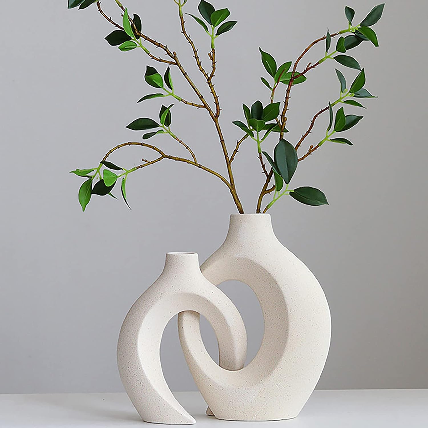 Decorative vases and tabletop accents for home decor.