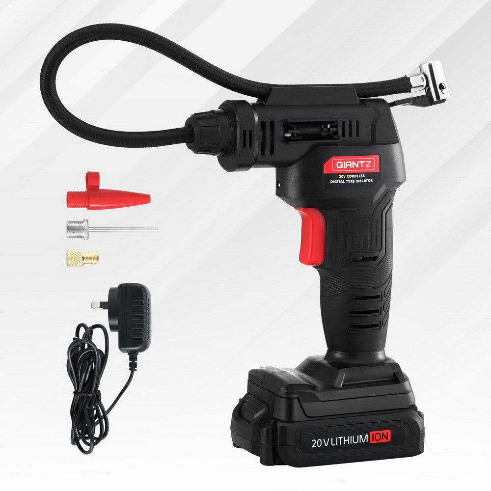 Giantz Cordless Tyre Inflator Portable Air Compressor Pump 20V 120PSI Digital LED