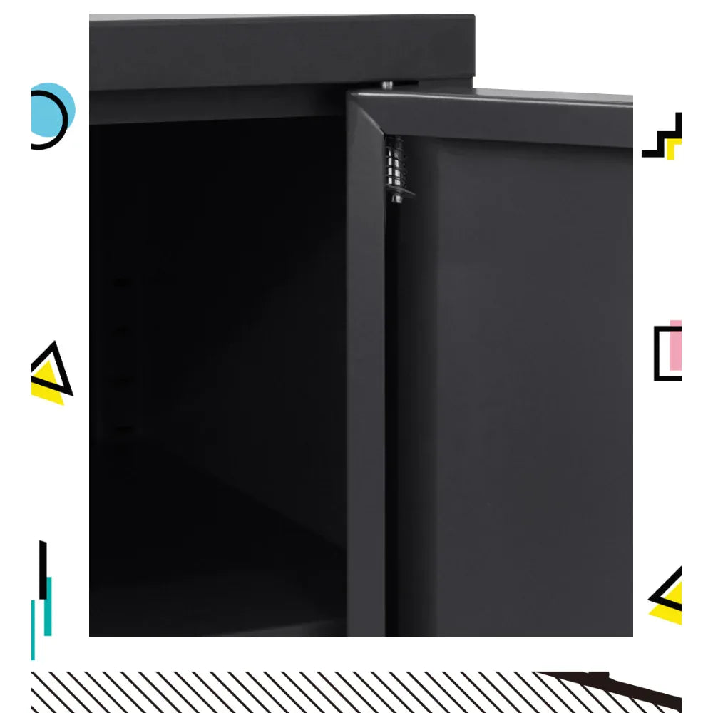 Artiss Buffet Sideboard Metal Cabinet - BASE Charcoal - Mekamart Australia