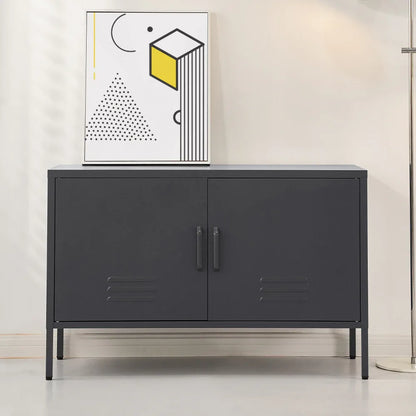 Artiss Buffet Sideboard Metal Cabinet - BASE Charcoal - Mekamart Australia