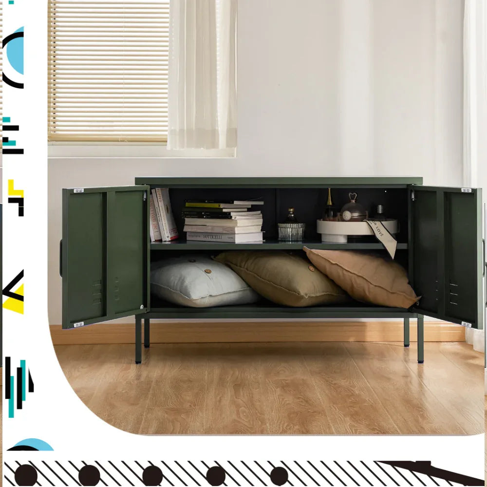 Artiss Buffet Sideboard Metal Cabinet - BASE Green - Mekamart Australia