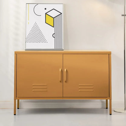 Artiss Buffet Sideboard Metal Cabinet - BASE Yellow - Mekamart Australia