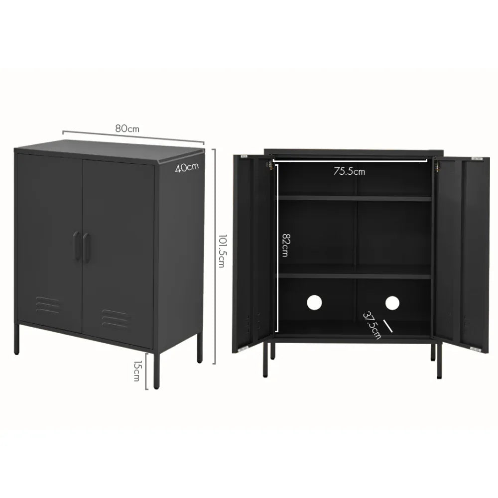 Artiss Buffet Sideboard Metal Cabinet - SWEETHEART Charcoal - Mekamart Australia