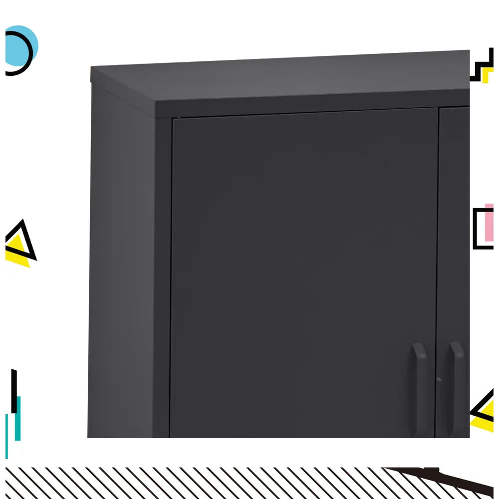 Artiss Buffet Sideboard Metal Cabinet - SWEETHEART Charcoal - Mekamart Australia