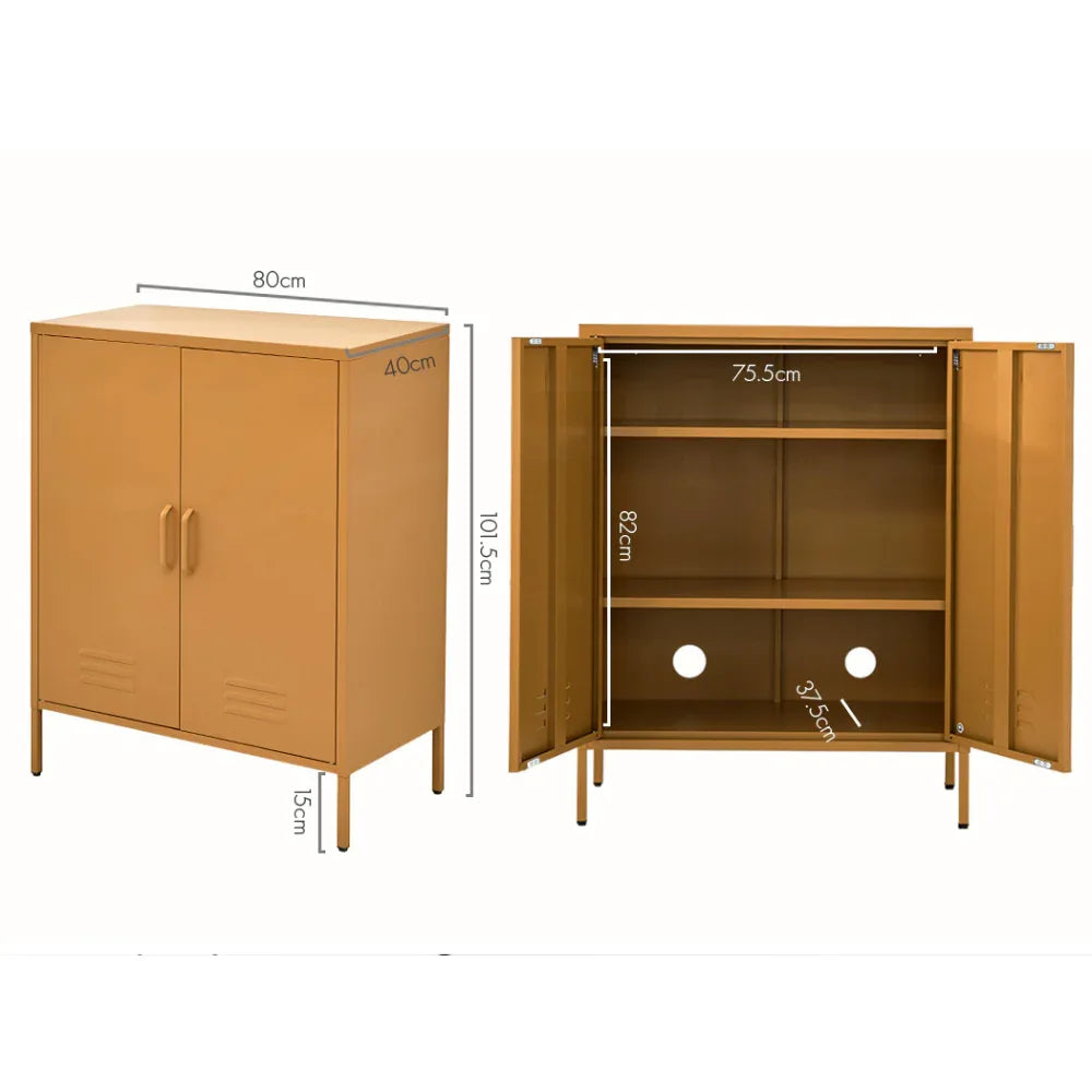 Artiss Buffet Sideboard Metal Cabinet - SWEETHEART Yellow - Mekamart Australia