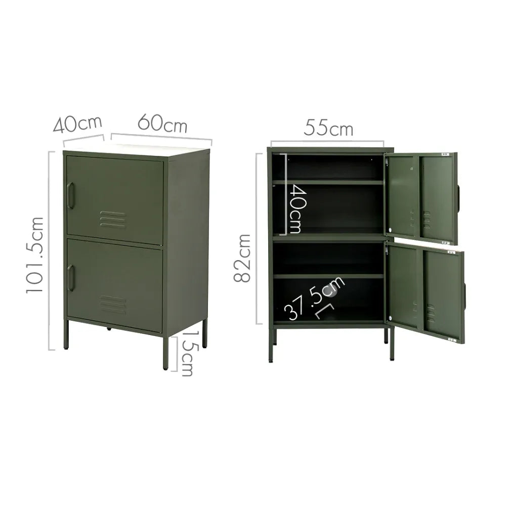Artiss Buffet Sideboard Metal Cabinet - DOUBLE Green - Mekamart Australia