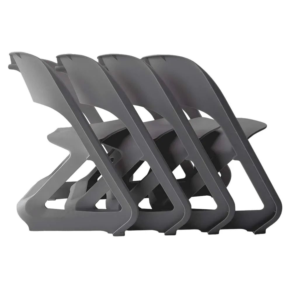 ArtissIn Set of 4 Dining Chairs Office Cafe Lounge Seat Stackable Plastic Leisure Chairs Grey - Mekamart Australia