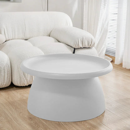 Artiss Coffee Table Round 71CM Plastic White - Mekamart Australia