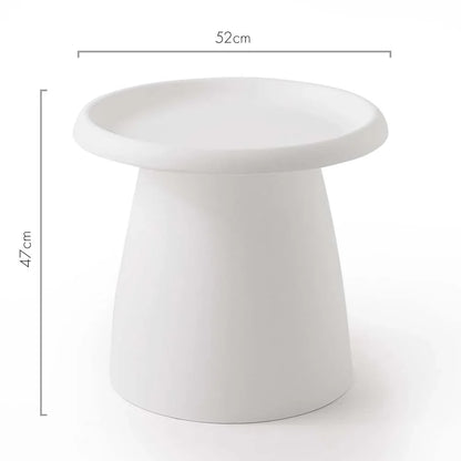 Artiss Coffee Table Round 52CM Plastic White