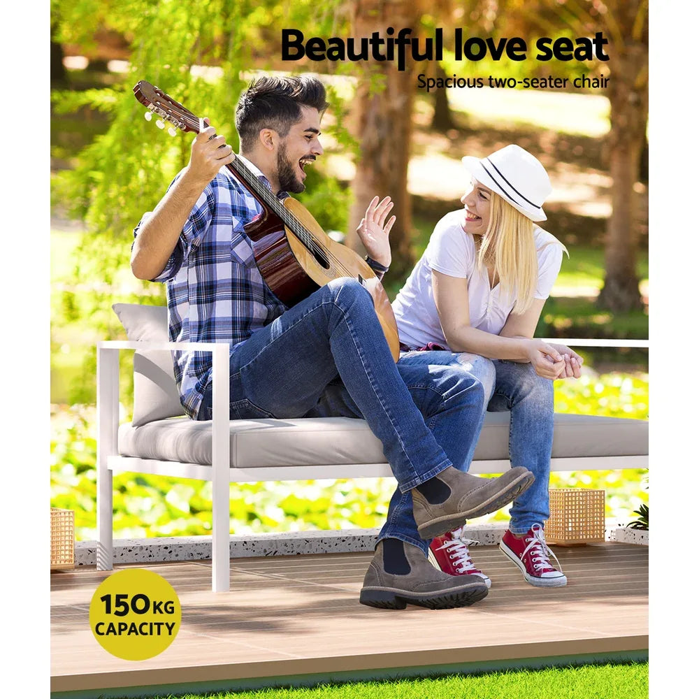 Gardeon 4 Seater Outdoor Sofa Set Aluminium Lounge Setting - Mekamart Australia