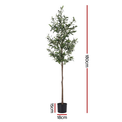 Artiss 180cm Artificial Olive Tree Faux Trees Indoor Decor Artificial Plants Lifelike Plant 1.8M