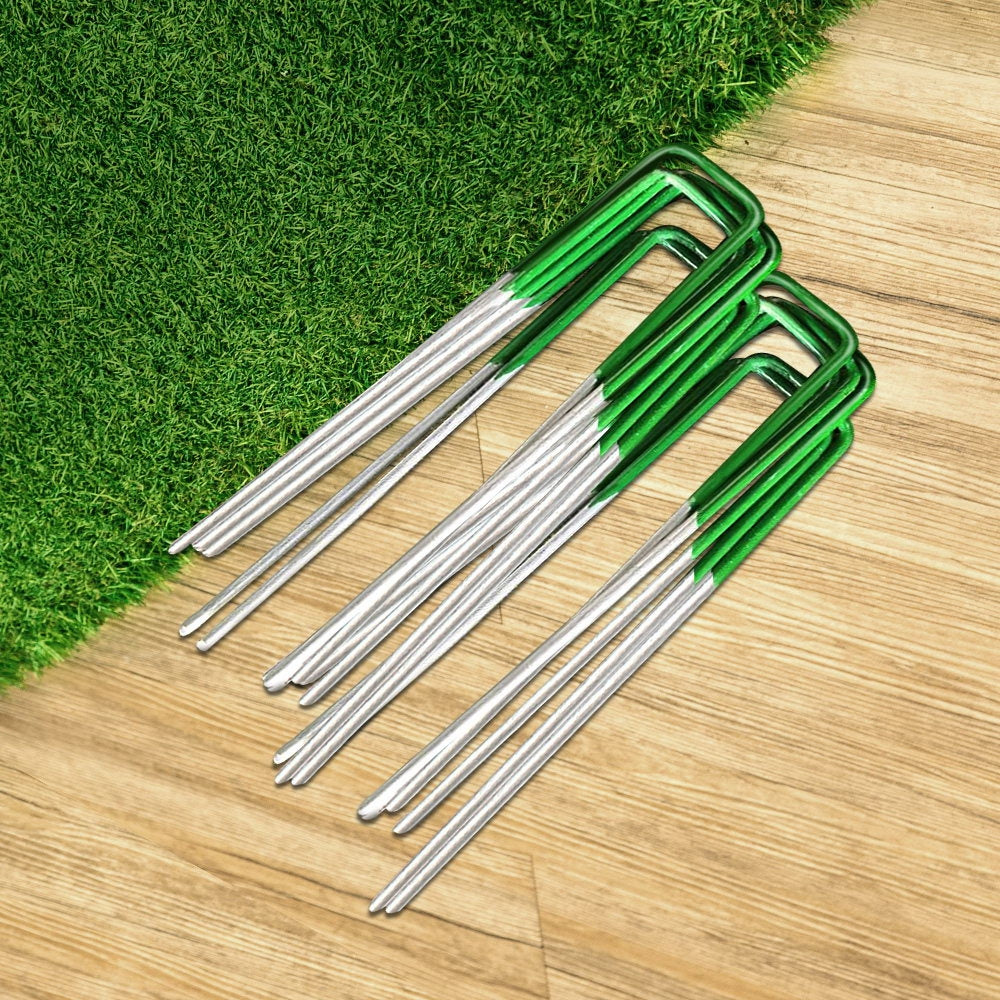 Prime Turf Artificial Grass Synthetic Pins 100pcs Turf Pegs Heavy Duty Weed Mat Stakes Landscape