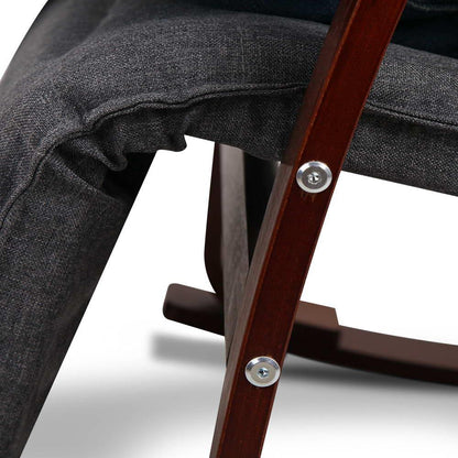 Artiss Rocking Armchair Footrest Nursing Charcoal Afton - Mekamart Australia