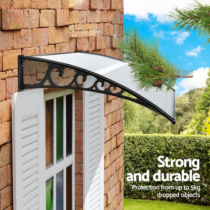 Instahut Window Door Awning 0.8mx1m Transparent