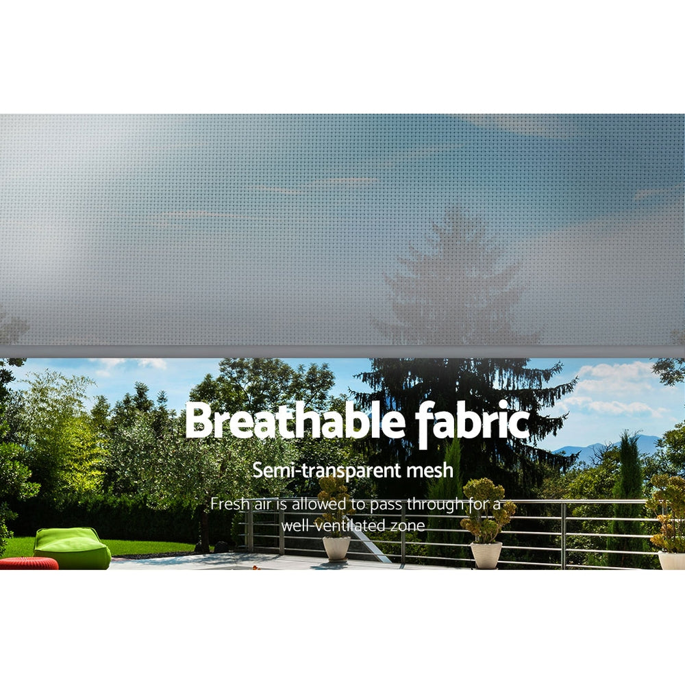 Instahut 3X2.5M Outdoor Blinds Awning Roll Down Screen Fabric Blinds Outdoor Window Shade Grey