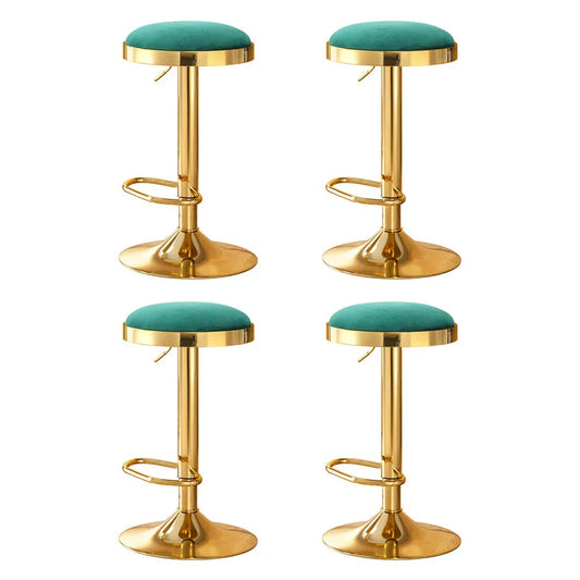 4x Artiss Bar Stools Kitchen Dining Chairs Velvet Padded Stool Green - Mekamart Australia