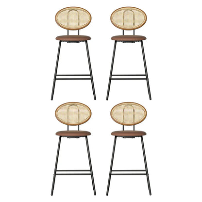 Artiss 4x Bar Stools PU Leather Stools Brown - Mekamart Australia