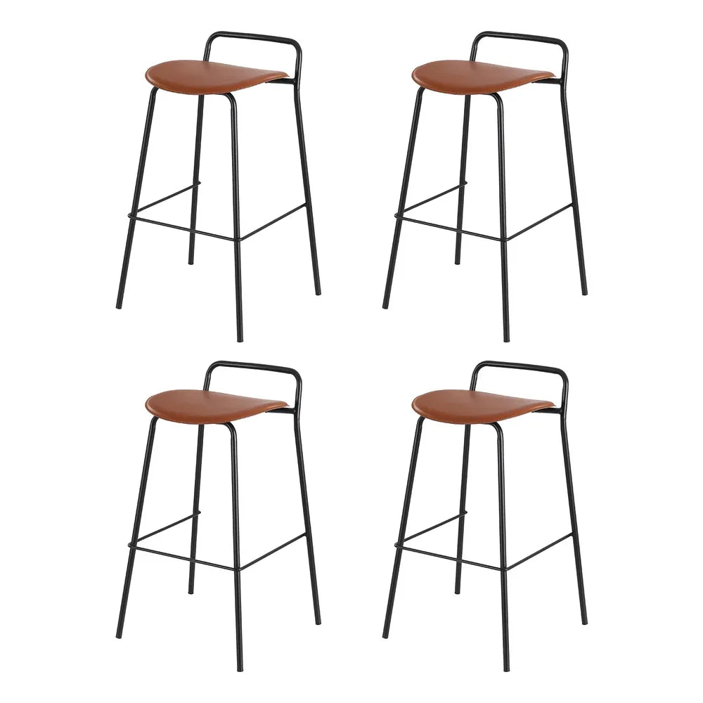 4x Artiss Bar Stools Kitchen Counter Dining Chair Metal Brown - Mekamart Australia