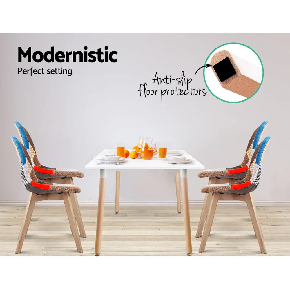 Artiss Dining Chairs Set of 4 Fabric Retro Replica DSW - Mekamart Australia