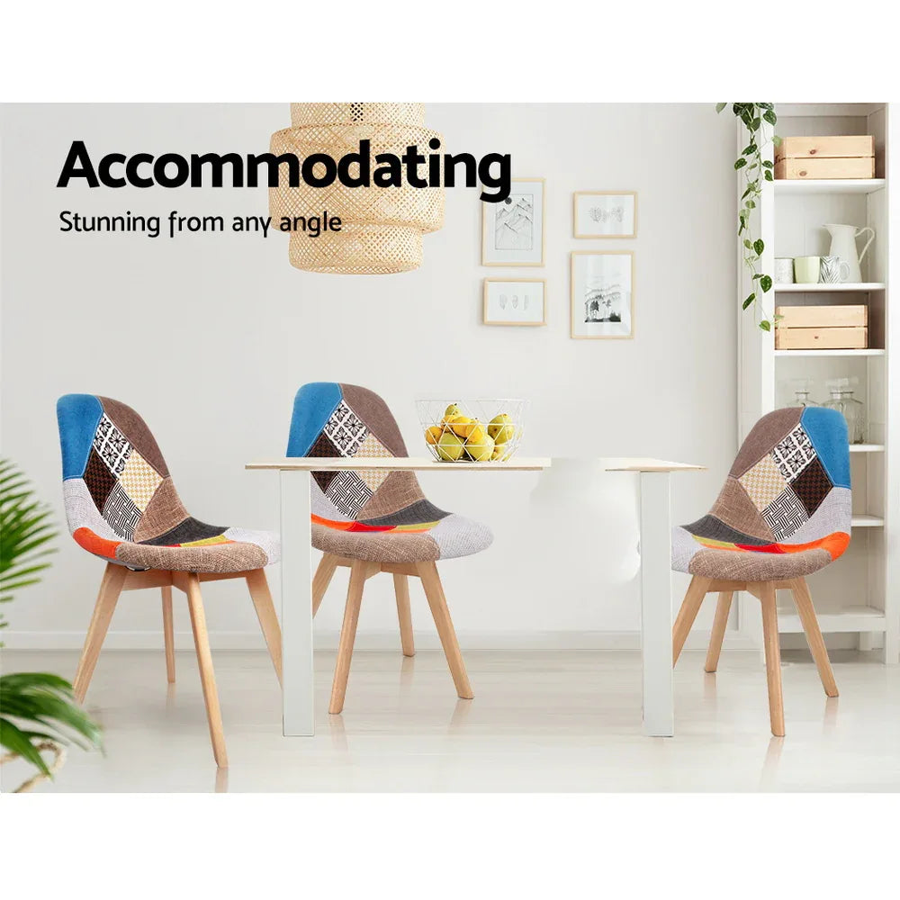 Artiss Dining Chairs Set of 4 Fabric Retro Replica DSW - Mekamart Australia