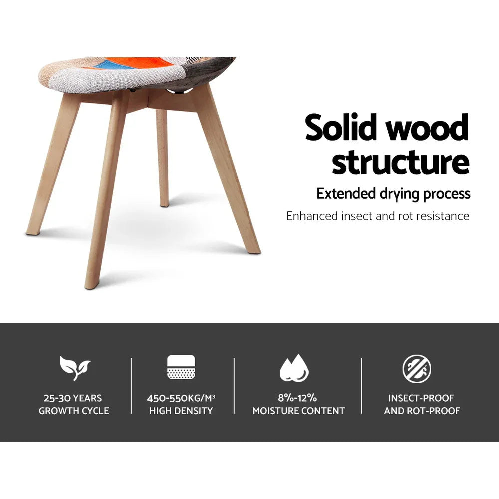 Artiss Dining Chairs Set of 4 Fabric Retro Replica DSW - Mekamart Australia