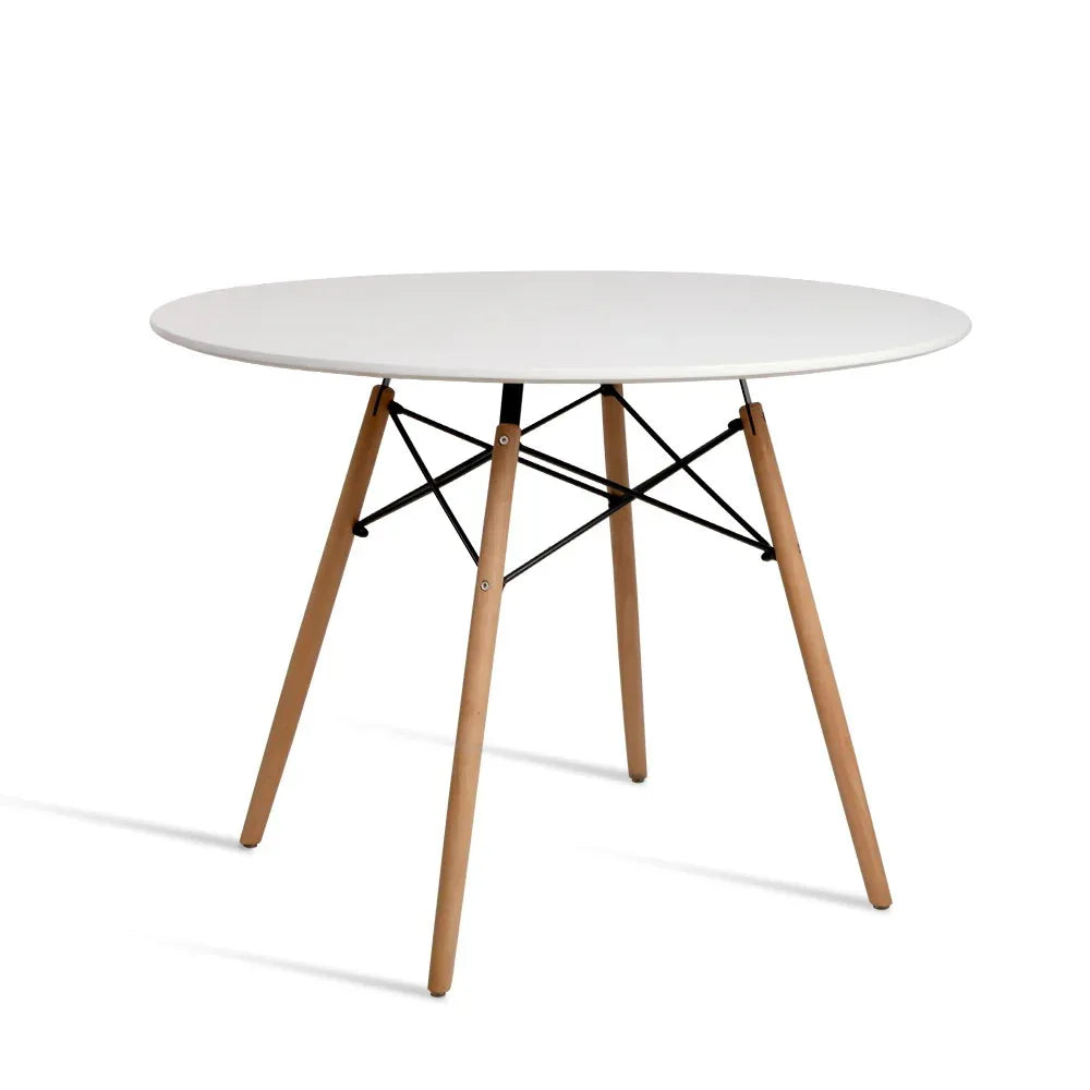 Artiss Dining Table Round White 4 Seater 100CM - Mekamart Australia