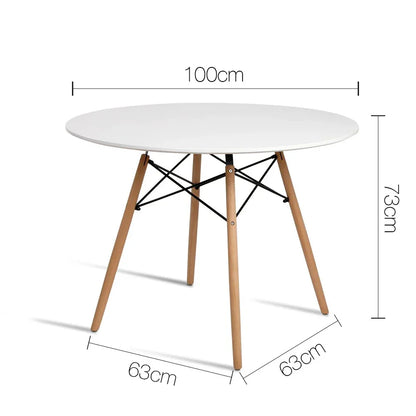 Artiss Dining Table Round White 4 Seater 100CM - Mekamart Australia