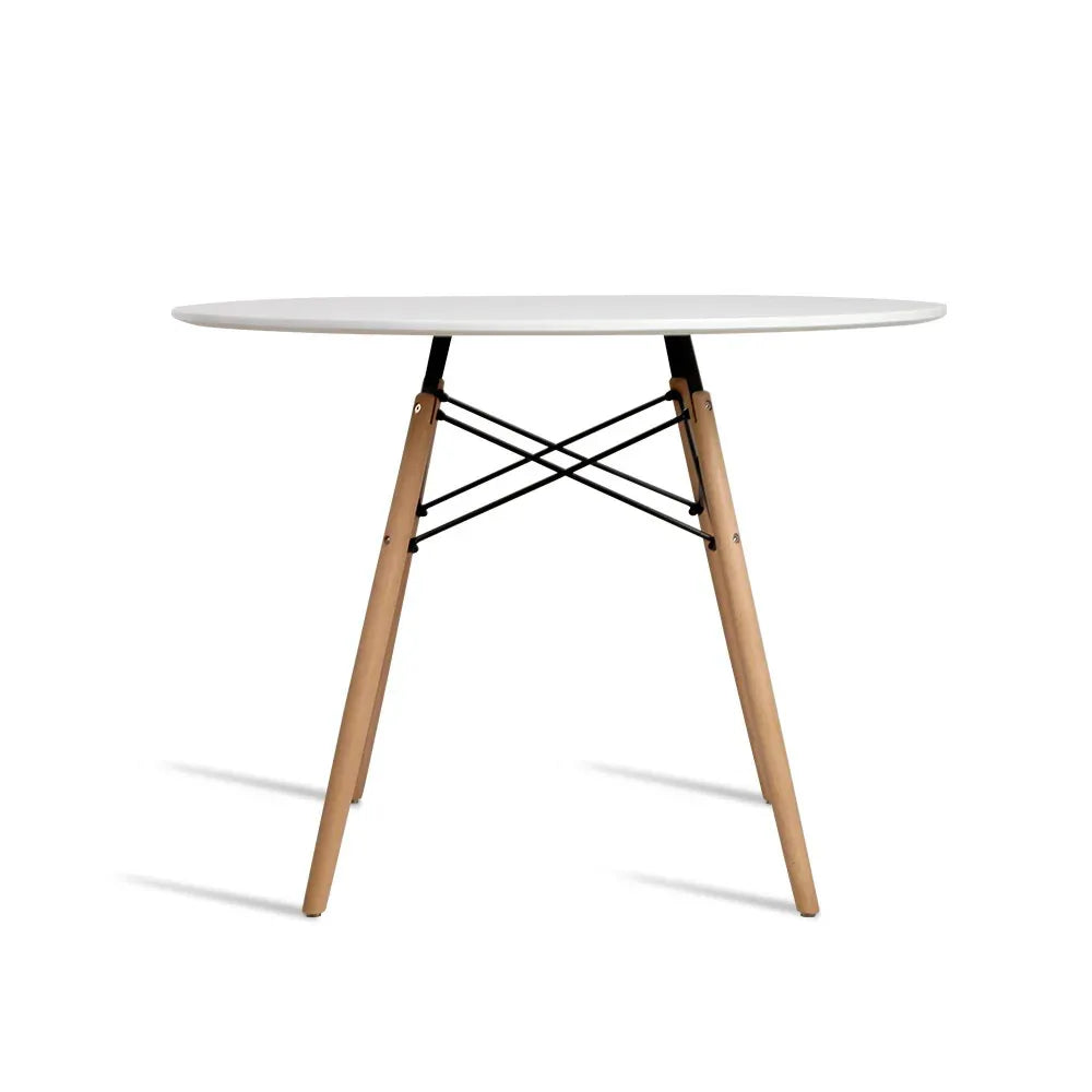 Artiss Dining Table Round White 4 Seater 100CM - Mekamart Australia