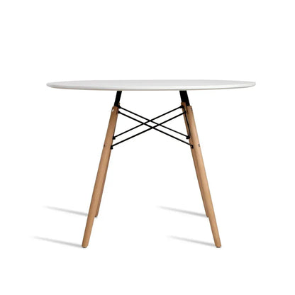 Artiss Dining Table Round White 4 Seater 100CM - Mekamart Australia