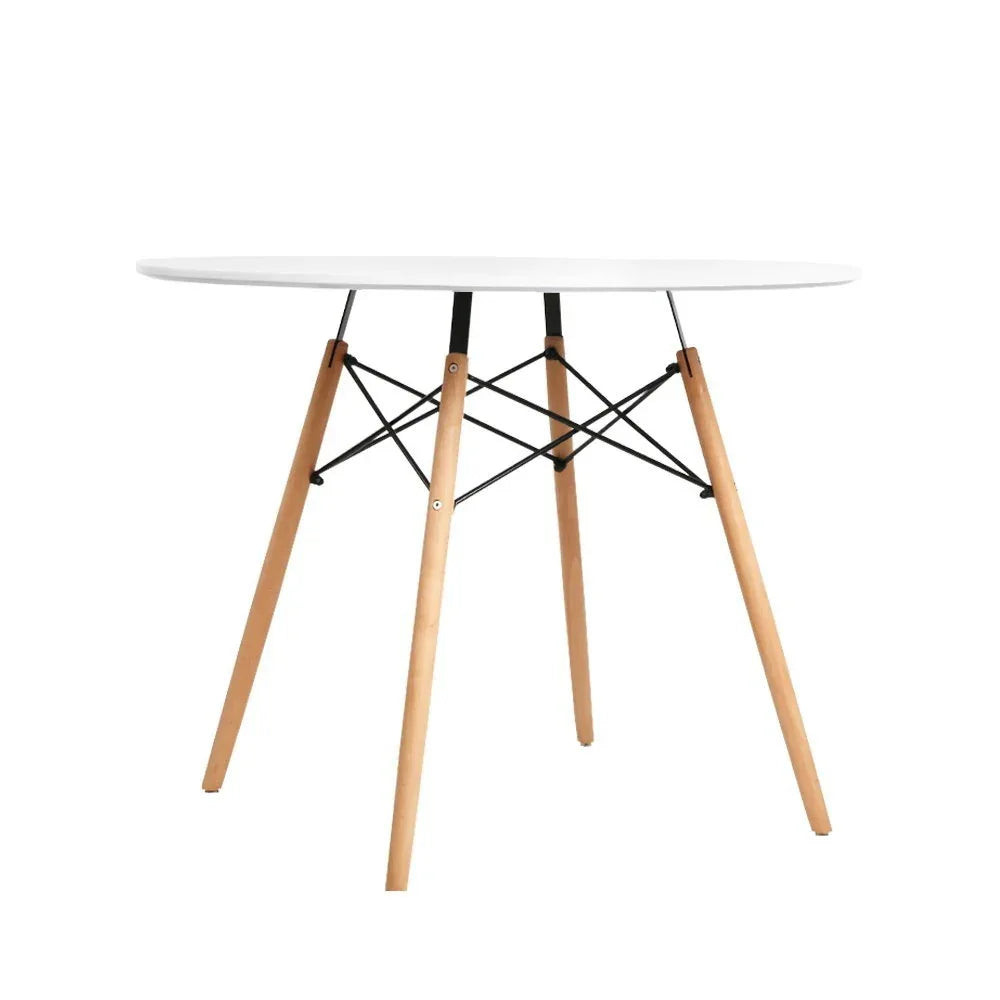 Artiss Dining Table Round White 4 Seater 90CM - Mekamart Australia